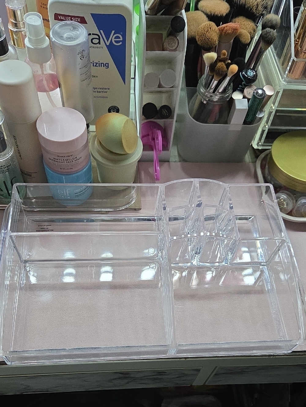 Clear Acrylic Makeup and Vanity Organizer - Transparent